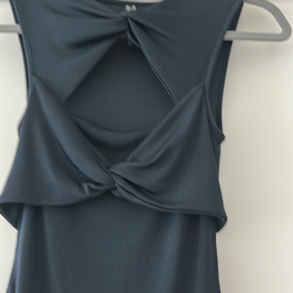 Anthropologie black ribbed mini dress